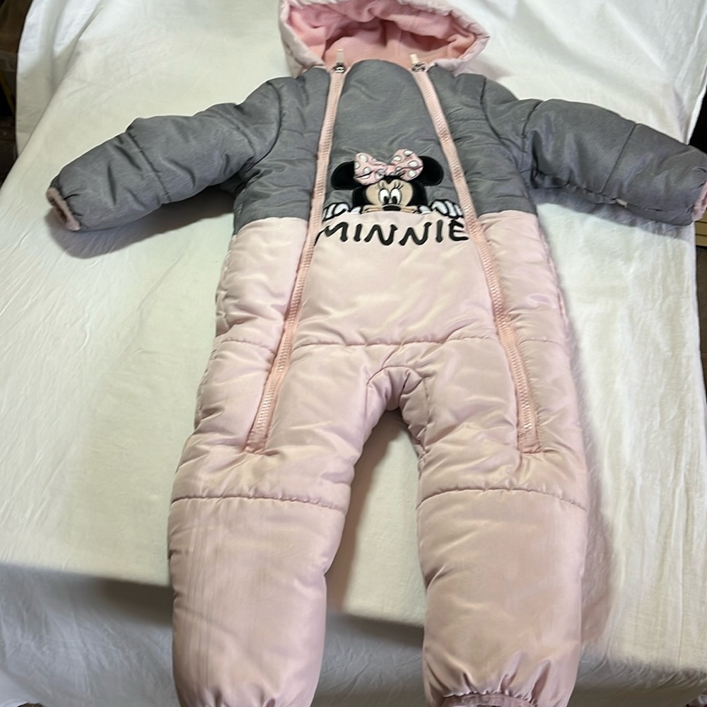 18-24M Disney Minnie Mouse insulated fleece lined snowsuit/bunting bag